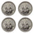 Set of 4 Conchos Western Saddle Tack Fleur De Lis Engraved Co522