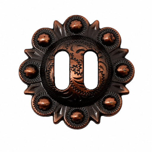 Set of 4 Conchos Western Saddle Tack  1-1/2" Copper Slotted Co527