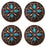 1" Set of 4 Conchos Western Saddle Tack Copper Stone Rhinestone CO529