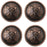 Set of 4 Conchos Western Saddle Tack Bridle Arrows Engraved Copper Screw Co530