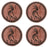 Set of 4 Conchos Western Saddle Tack Kokopelli Engraved Copper Co531