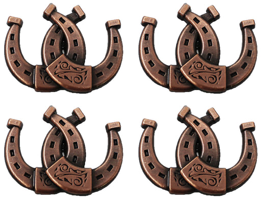 Set of 4 Conchos Western Saddle Tack Copper Horseshoe Co535