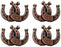 Set of 4 Conchos Western Saddle Tack Copper Horseshoe Co535