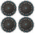 Set of 4 Conchos Western Saddle Tack Antique Silver Rhinestones Co539