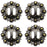 Set of 4 Conchos Western Saddle Tack Berry Silver Gold Slotted Co542