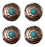Set of 4 Conchos Western Saddle Tack Flower Engraved Co552