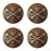 Set of 4 Screw Back 1-1/2" Western Tack Copper Arrow Conchos With Screw CO572