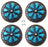 Set of 4 Screw Back Conchos Western Saddle Bridle 1-1/4" Turquoise Stone Co587