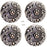 Set of 4 Screw Back Conchos Western Saddle 1-1/4" Floral Silver Conchos Co590