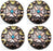 Set of 4 Screw Back Conchos Western Saddle 1-1/4" Engraved Turquoise Stone Co594