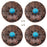Set of 4 Screw Back Conchos Western Saddle Bridle Tack 1-1/4" Turquoise Co595