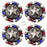Set of 4 Screw Back Conchos Western Saddle 1-1/4" Silver Star Rhinestone Co596