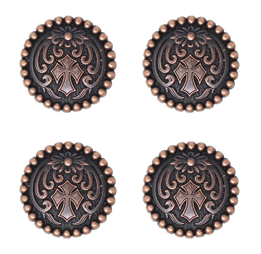 Set of 4 Screw Back Conchos Western Saddle Tack Bridle Bags Belts 1-1/4" Co599