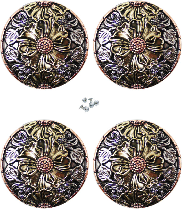 Set of 4 Screw Back Conchos Western Saddle  Co617