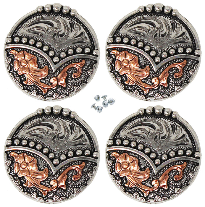 Set of 4 Screw Back Conchos Western Saddle  Co618
