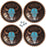 Set of 4 Screw Back Conchos Saddle Turquoise Texas Long Horn Co621