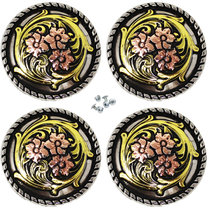 Set of 4 Screw Back Conchos Western Saddle  Co624