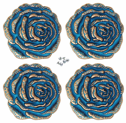 1-1/2" Set of 4 Rose Engraved Decorative Tack Belt Bag Conchos Screw Back Co627