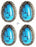 1-1/4" (4 PCS) Turquoise Stone Decorative Tack Belt Bag Conchos Screw Back Co628