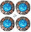 1-1/4" Set of 4 Floral Engraved Turquoise Stone Tack Belt Bag Jewelry Conchos Co638