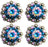 Lot of 4 Conchos Concho Rhinestone Horse Saddle Western Berry Turquoise CO69