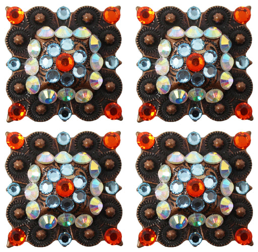 4 Conchos Rhinestone Horse Saddle Western  Berry CO78