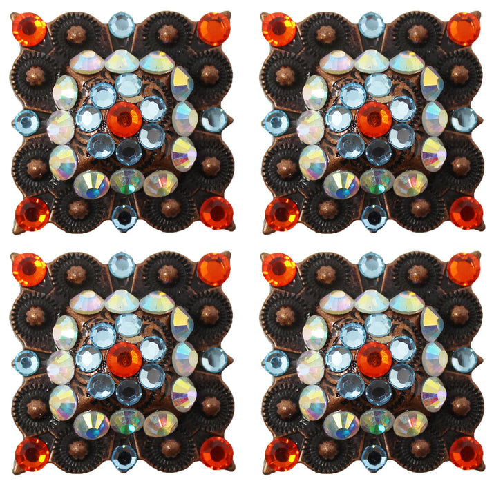 4 Conchos Rhinestone Horse Saddle Western  Berry CO78