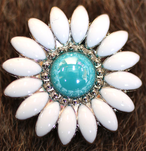 Concho 4 Conchos Rhinestone Horse Saddle Western Bridle Turquoise Co85