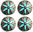 4 Conchos Rhinestone Horse Saddle Western Floral Turquoise CO90