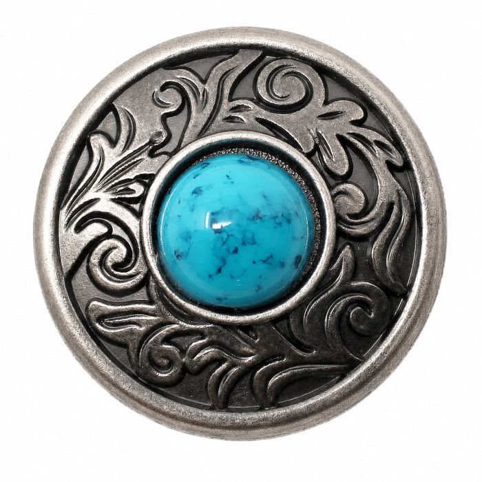 1-1/4" Set of 4 Tack Belt Bag Jewelry Decorative Turquoise Engraved Conchos CO93