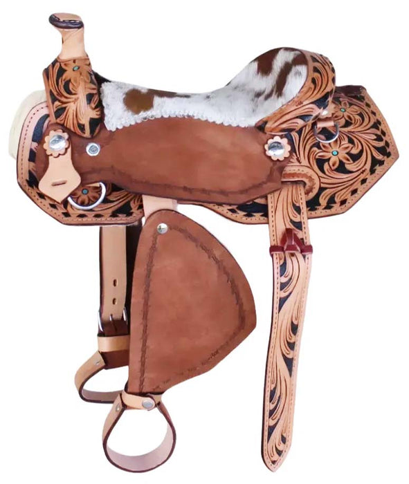 Horse Western 6" Seat Decorative Toy Floral Embossed Saddle 6801