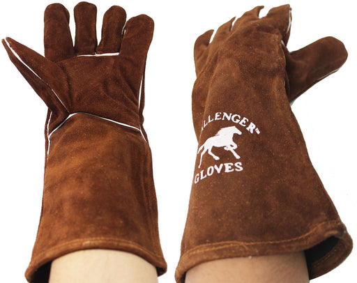 Challenger 15" Long Suede Leather Heat Resistant Welding Farrier Gloves 101TS02