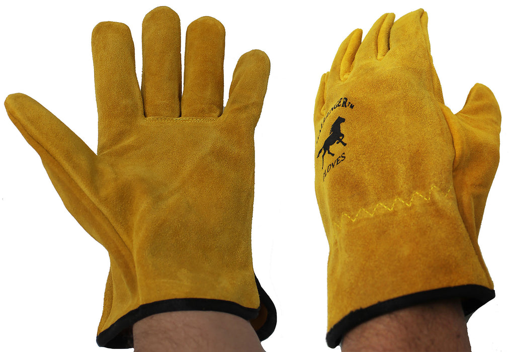 heavy gardening gloves Challenger Large Heavy-Duty Suede Leather All-Purpose Working Gardening Gloves 101TS04-L