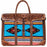 Western Floral Tooled Leather Handwoven Wool Travel Weekender Duffle Bag 103FK01
