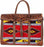 Western Floral Tooled Leather Handwoven Wool Travel Weekender Duffle Bag 103FK05