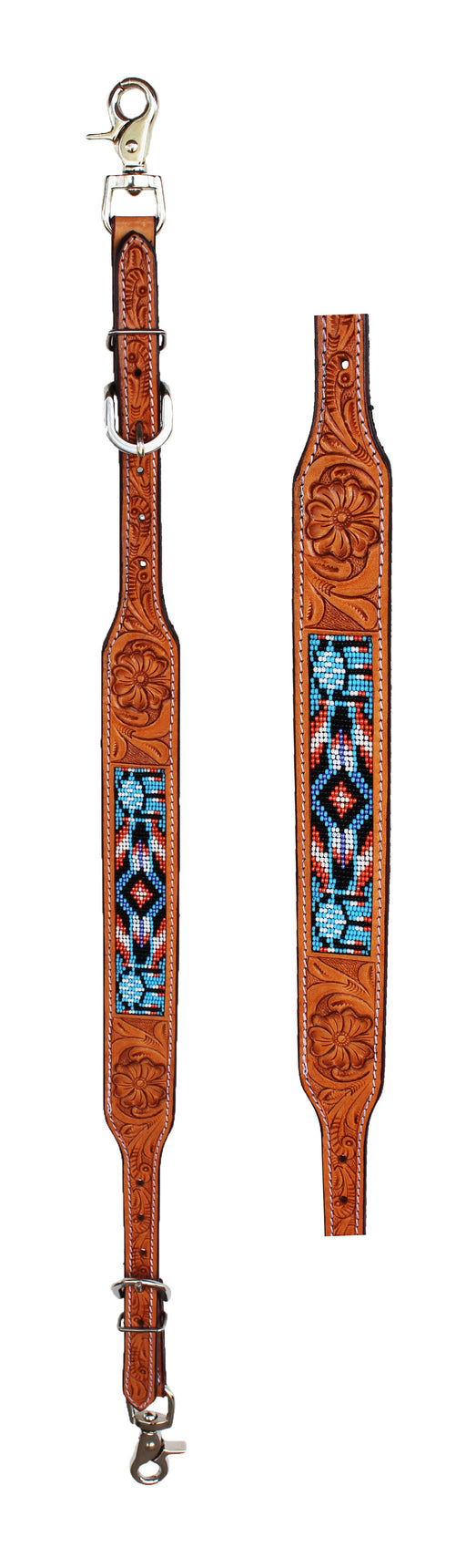 Western  Tack Floral Tooled Leather Wither Breast Collar Strap  10510