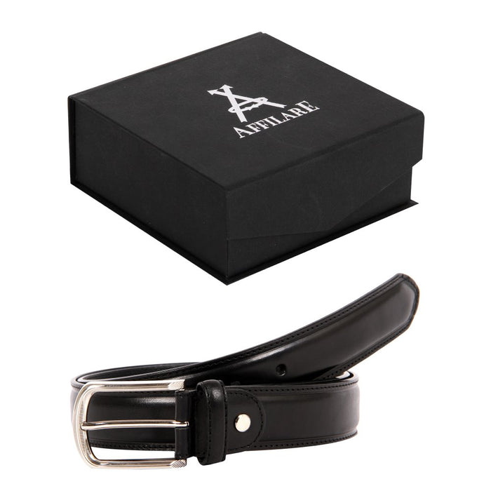 Affilare Men's Genuine Italian Leather Dress Belt  35mm Black Brown 12CFTD22