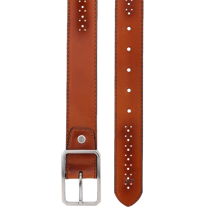 Affilare Men's Genuine Leather Belt 1-3/8" wide Tan 12CFTD26TN