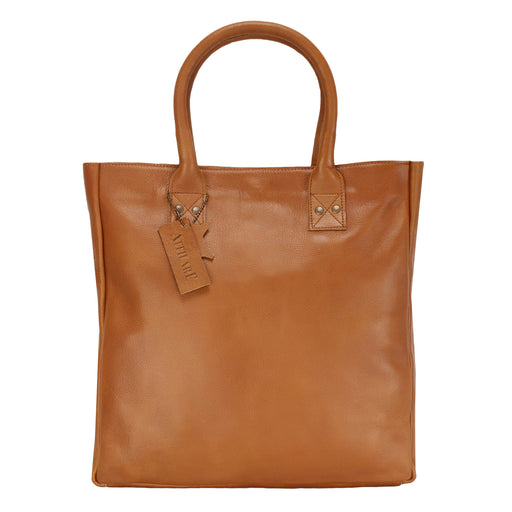 Genuine Full Grain Tan Leather Ladies Hand Bag Tote Gift 12HB001