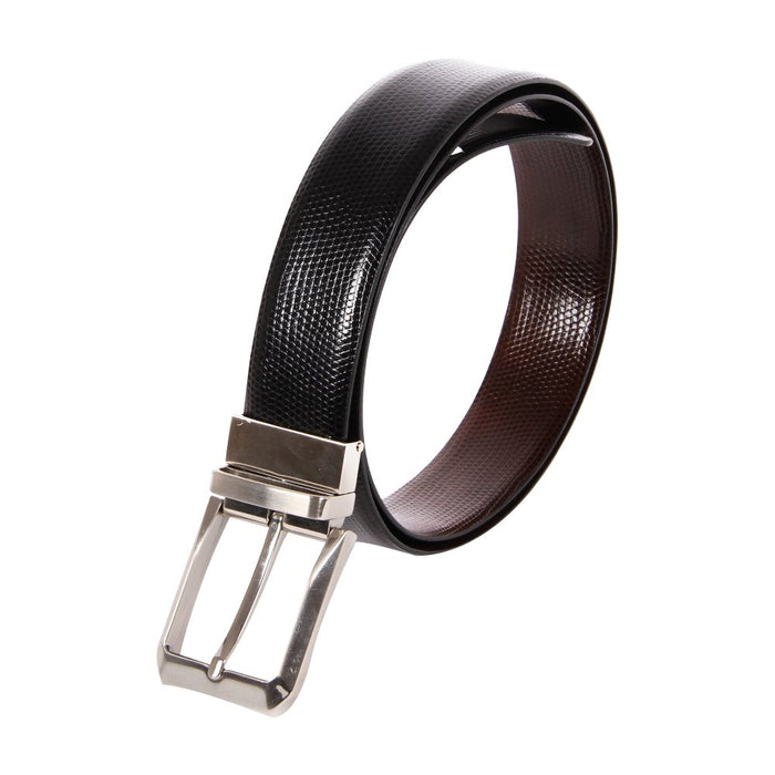 Affilare Men's Genuine Italian Leather Dress Belt Black Brown Reversible 12RB574