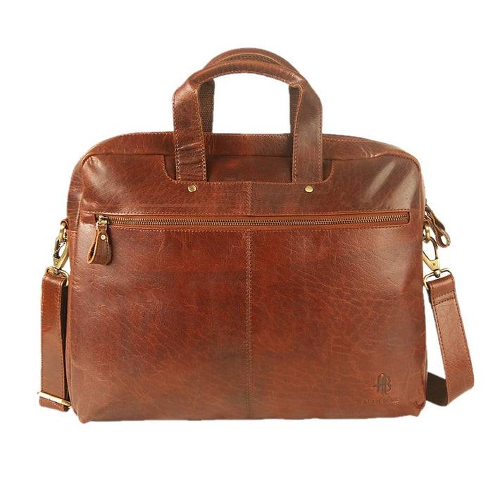 Adam Burk Leather Laptop Messenger Portfolio Shoulder Travel Bag Brown 18ABP6BR