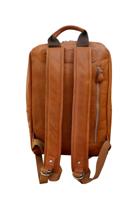 Full-Grain Pebbled Leather Casual Travel  Work Backpack Laptop 18AXB09