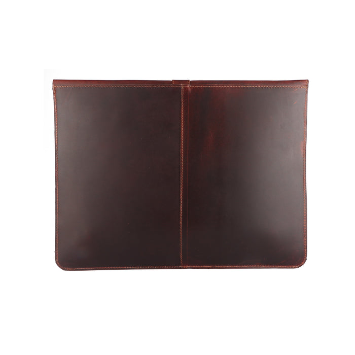 15" Premium Full-Grain Brown Leather Laptop Protective Portfolio Sleeve 18Sleeve