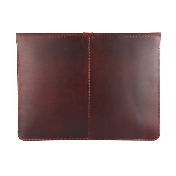 15" Premium Full-Grain Brown Leather Laptop Protective Portfolio Sleeve 18Sleeve