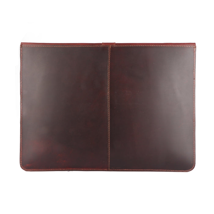 15" Premium Full-Grain Brown Leather Laptop Protective Portfolio Sleeve 18Sleeve