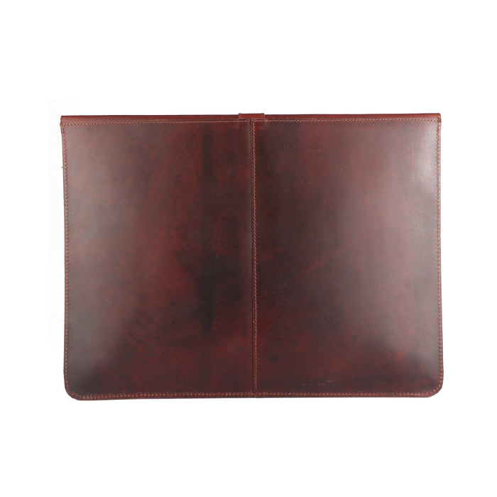 15" Premium Full-Grain Brown Leather Laptop Protective Portfolio Sleeve 18Sleeve