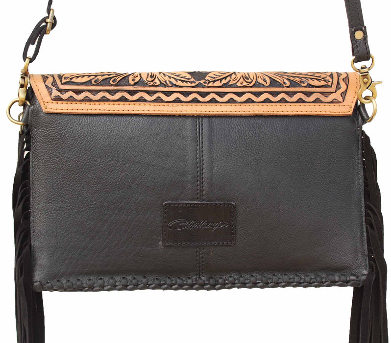 Cowhide Crossbody Purse Western Leather Handbag Shoulder Bag 