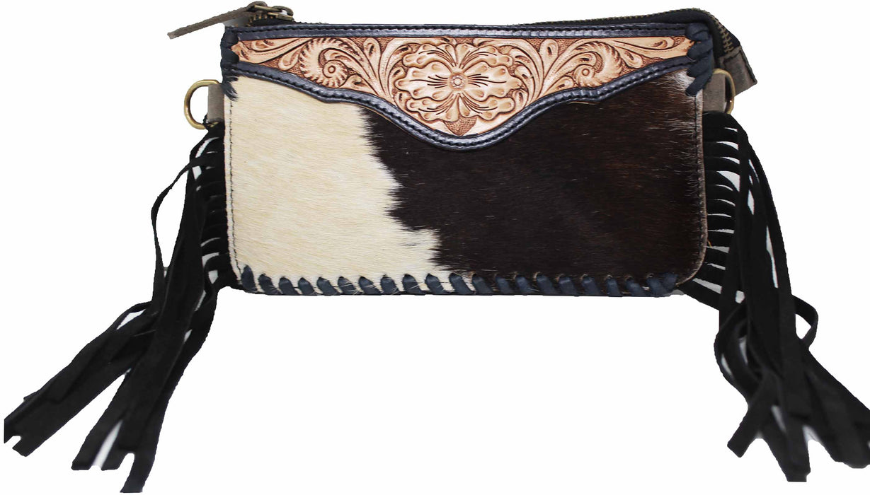 PHONE CROSSBODY Western Tooled Leather Cowhide Mini Crossbody 