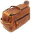 Men's Brown Leather Travel Toiletry Organizer Shaving Dopp Kit Bag 18RT01