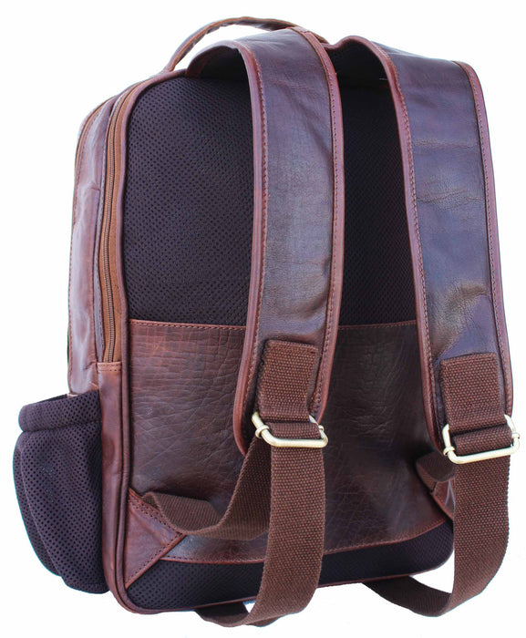 Handcrafted Full-Grain Distressed Pebbled Genuine Leather Vintage Weekender Carry On Travel  Backpack 18SK01